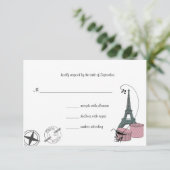 Une Soirée À Paris Carte RSVP Arrière - plan Perso (Debout devant)