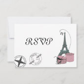 Une Soirée À Paris Carte RSVP Arrière - plan Perso (Dos)
