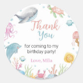 Une soirée Étiquette Sticker Birthday Sticker Sea  (Devant)