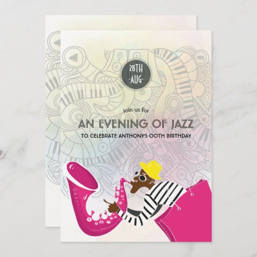 Une soirée Jazz toute occasion Fête invitation (Devant / Derrière)