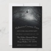 Une Sorcière Volante Hantée Invitation De La Fête  (Devant)