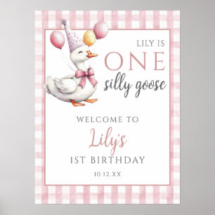 Une sotte oie rose Affiche de bienvenue d'annivers