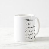 Une tasse à café blanc "Merci" classique (Devant droit)