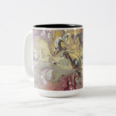 Une tasse à café turquoise et rose (Devant gauche)