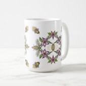Une tasse avec fleurs et abeilles parfaites pour l (Devant droit)
