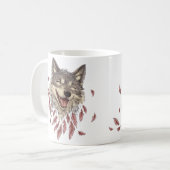 une tasse avec l'empreinte d'un loup souriant heur (Devant gauche)