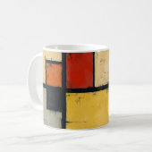 Une tasse avec une image de l'oeuvre de Mondrian (Devant gauche)