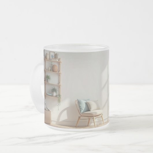 une tasse avec vue sur le salon de la maison (Devant gauche)
