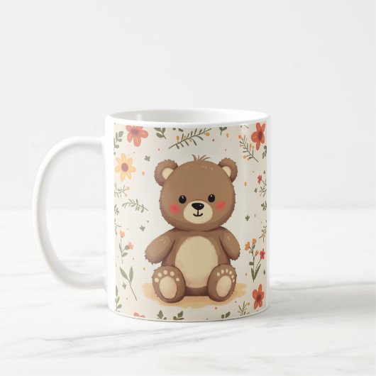 une tasse conçue avec un ours mignon (Gauche)