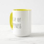 "Une tasse de bonheur", tasse de typographie moder (Devant gauche)