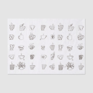 Une tasse de griffonnage de thé - papier de soie