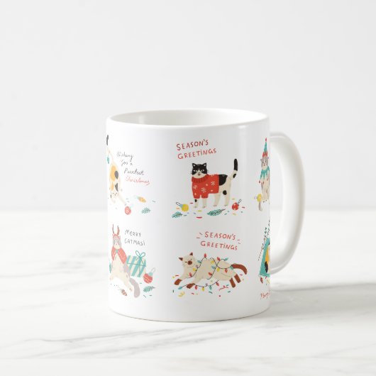 Une tasse de Noël au thème du chat (Devant droit)