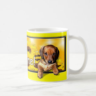 Une tasse de teckel avec un grand "soleil de