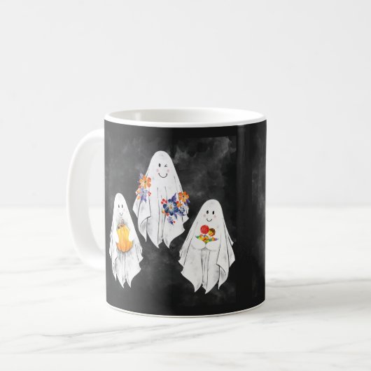 Une tasse d'impression d'aquarelle à thème Hallowe (Devant gauche)
