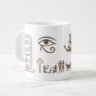 Une tasse en céramique avec un design égyptien anc