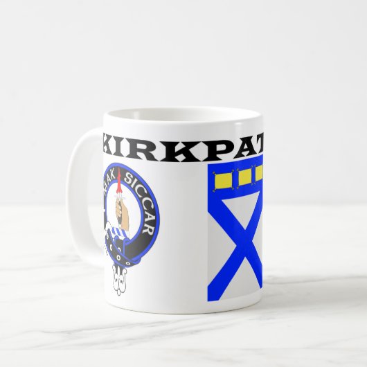 Une tasse Kirkpatrick avec des badges bleus (Devant gauche)