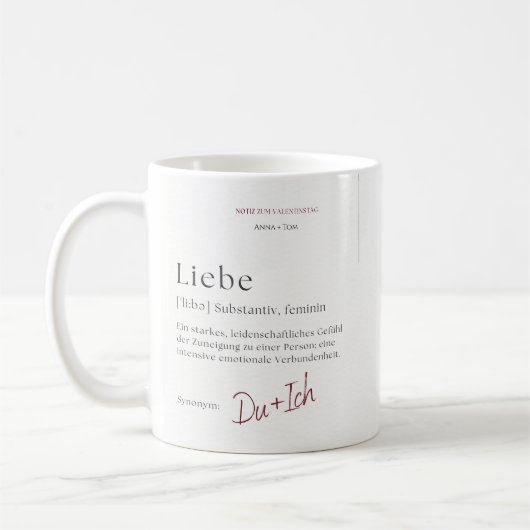 Une tasse personnalisable pour la Saint-Valentin (Gauche)