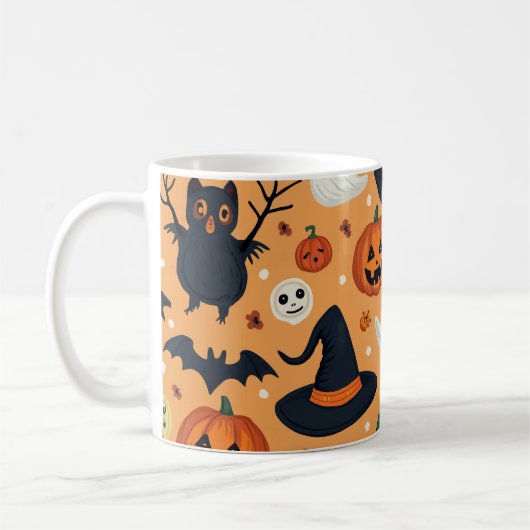 une tasse qui représente Halloween (Gauche)
