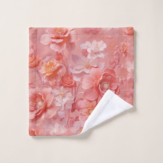 Une teinte douce, rose-orange appelée Peach Fuzz (Gant de toilette)