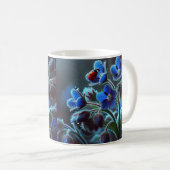 "Une touche de bleu : Elégante Mug Florale" (Devant droit)