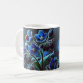 "Une touche de bleu : Elégante Mug Florale" (Devant gauche)