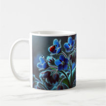 "Une touche de bleu : Elégante Mug Florale"