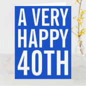 Une très bonne carte d'anniversaire de 40 ans (Fleur jaune)