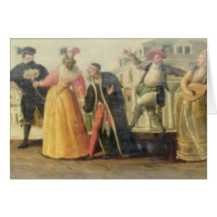 Une troupe de Commedia Dell'Arte avant une