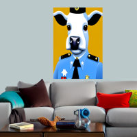 Une vache en uniforme de police | AI Art Poster