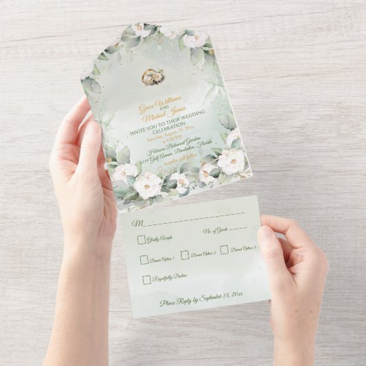 Une verdure gracieuse en un mariage Invitation (Déchirure)