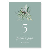 Une verdure succulente | Numéro de table verte Sag (Dos)