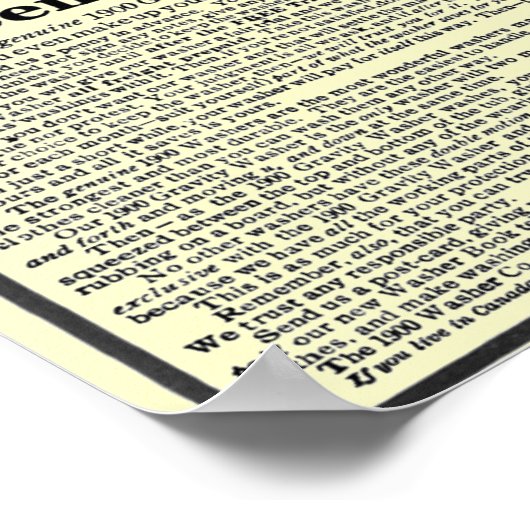 Une véritable affiche de Washer de 1900 (Coin)