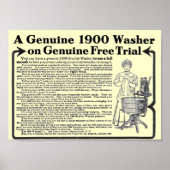 Une véritable affiche de Washer de 1900 (Devant)