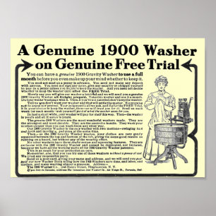 Une véritable affiche de Washer de 1900