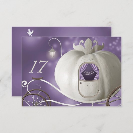 Une véritable carte de table de mariage de conte d (Devant / Derrière)