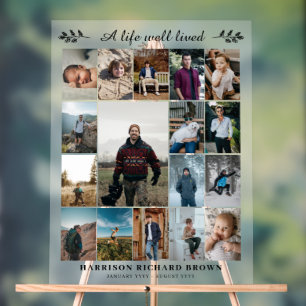 Une vie bien vécue 17 Photo Collage Memorial