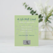 Une vie bien vécue Mémorial Invitation (Debout devant)