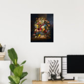Une vie morte de fleurs de Hans Zatzka - poster (Bureau à domicile)