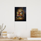 Une vie morte de fleurs de Hans Zatzka - poster (Cuisine)