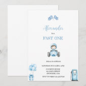 UNE VOITURE BLEUE RAPIDE INVITATION (Devant / Derrière)