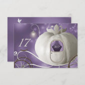 Une vraie carte de table Mariage Fairy Tale Violet (Devant / Derrière)