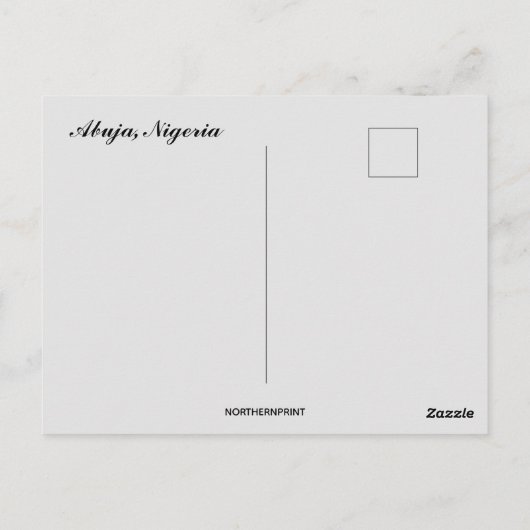 Une vue aérienne de la carte postale Abuja Nigeria (Dos)