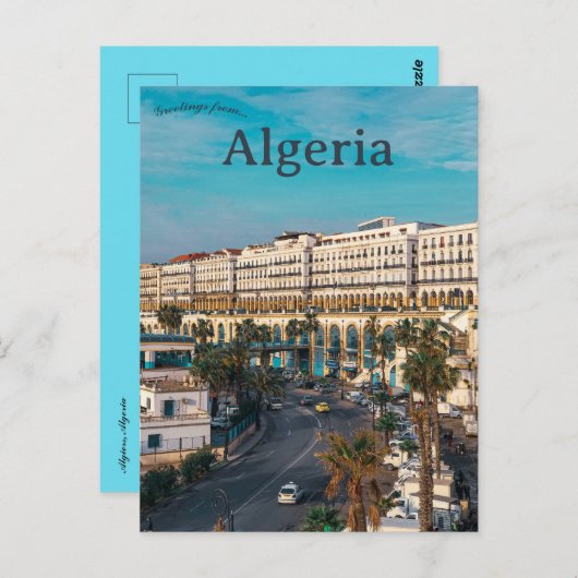 Une vue d'Alger Carte postale d'Algérie (Devant / Derrière)