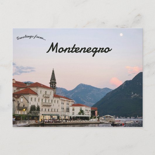 Une vue de Perast Montenegro Carte postale (Devant)
