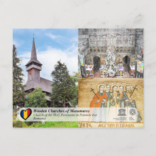 UNESCO Kerk van de Heilige Parache Poienile Izei Briefkaart