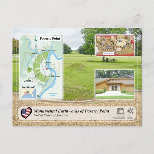 UNESCO - Monumental Earthworks of Poverty Point Briefkaart (Voorkant)