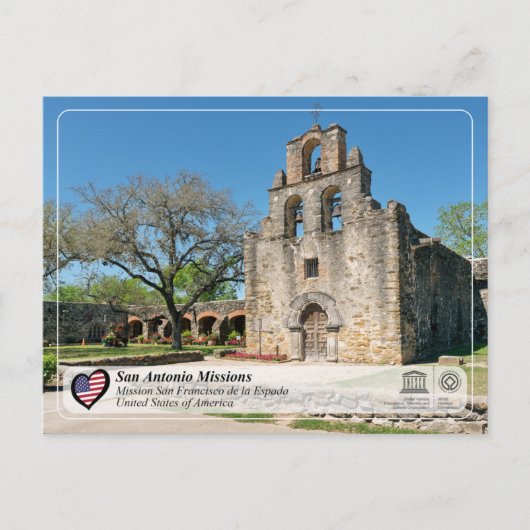 UNESCO - San Antonio - Mission Espada Briefkaart (Voorkant)