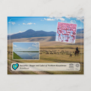 UNESCO - Saryarka - Steppe en de meren van Kazachs Briefkaart