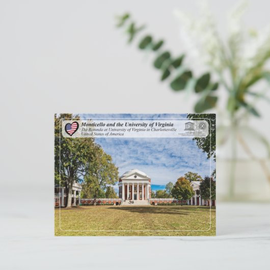 UNESCO - University of Virginia in Charlottesville Briefkaart (Staand voorkant)