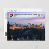 UNESCO WHS - Alhambra, Granada Briefkaart (Voorkant / Achterkant)